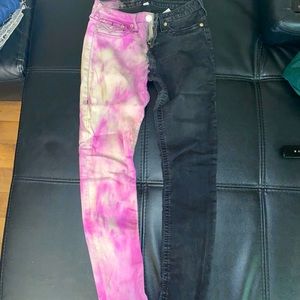 Purple/Pink tie dye jeans